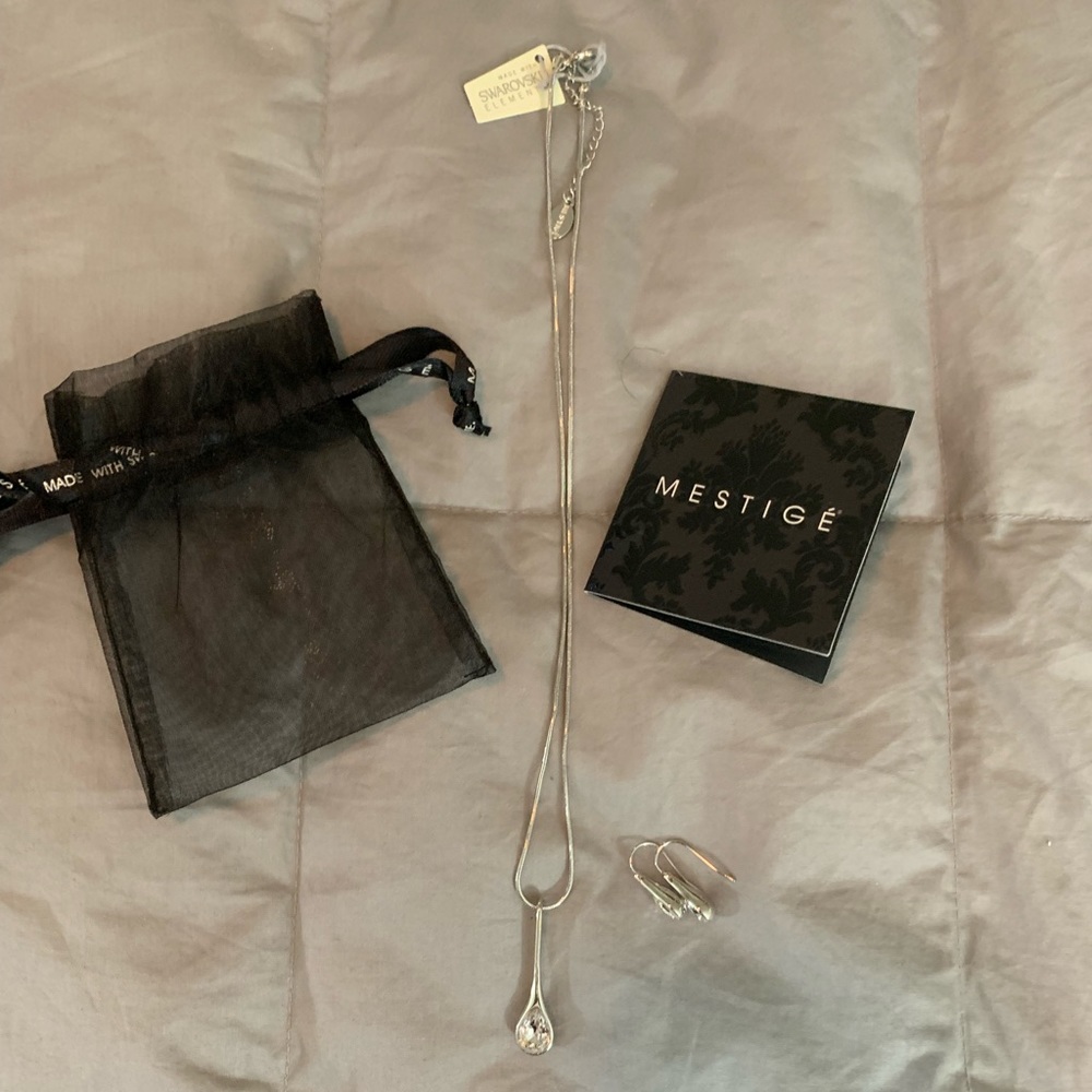 Mestige Crystal Drop Necklace and Earrings